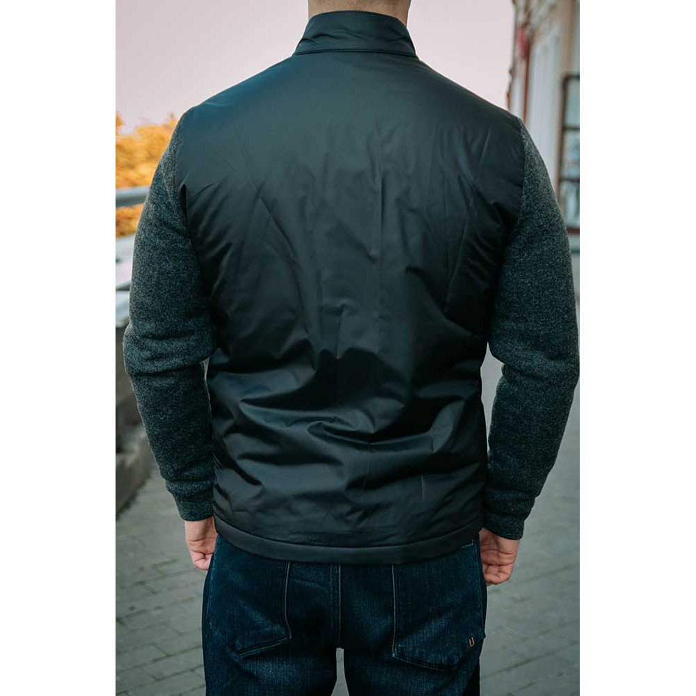 Куртка чёрная с трикотажными рукавами KK-1005