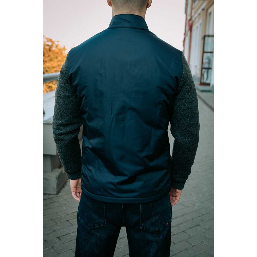 Куртка синяя с трикотажными рукавами KK-1007