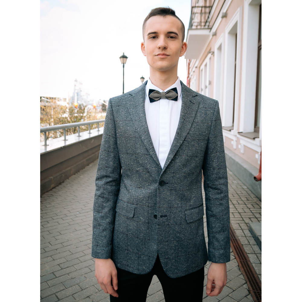 Пиджак серый в клетку P21-7